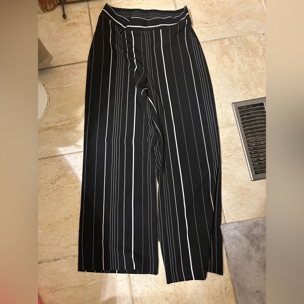 TanJay Black and White Striped Pants